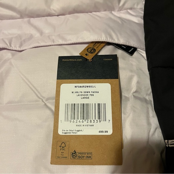 The North Face Womens Himalayan Down Parka Jacket / Lavender Fog / Size L - Picture 5 of 5